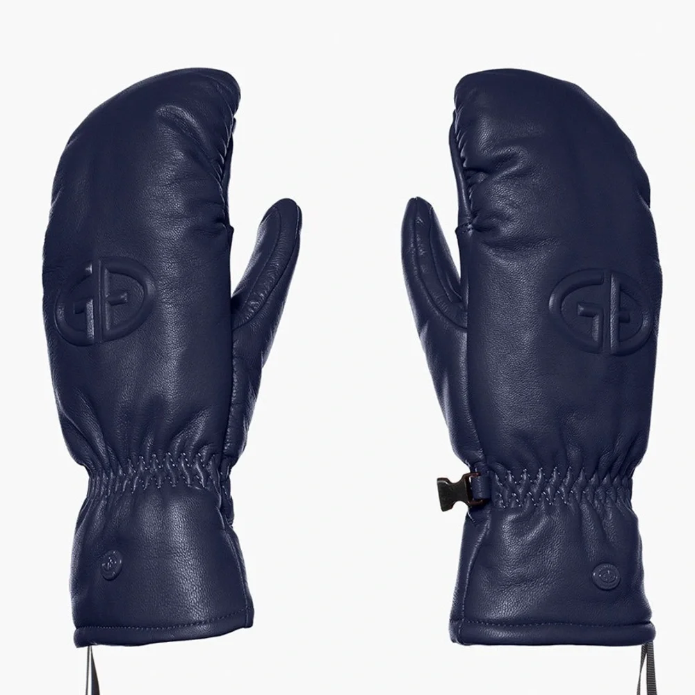 Goldbergh Hilja Goat Leather Mittens in Navy Blue